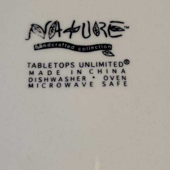 Tabletops Unlimited Nature White Dinner Plates Raised Fruit Designs Set of 3 - Picture 4 of 7